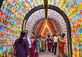 Kolkata: Devotees visit a community puja pandal on 'Navami' of the Durga Puja festival, in Kolkata, Monday, Oct. 23, 2023. (PTI Photo/Swapan Mahapatra)  (PTI10_23_2023_000136B)