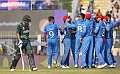 Chennai: Afghanistan bowler Noor Ahmad with teammates celebrates the wicket of New Zealand's batter Mohammad Rizwan during the ICC Men's Cricket World Cup 2023 match between Pakistan and Afghanistan, at MA Chidambaram Stadium in Chennai, Monday, Oct. 23, 2023. (PTI Photo/R Senthil Kumar)(PTI10_23_2023_000132B)