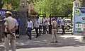 **EDS: GRAB VIA PTI VIDEO** New Delhi: Bomb Squad outside Sanskriti School, Chanakyapuri, in New Delhi, Wednesday, May 1, 2024. Panic gripped schools in the national capital and adjoining Noida after six of them received bomb threats here on Wednesday morning, police officials said. (PTI Photo) (PTI05_01_2024_000023B)