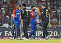 Ahmedabad: Delhi Capitals and Gujarat Titans players greet each other after Delhi won the Indian Premier League (IPL) 2024 cricket match against Gujarat Titans, at the Narendra Modi Stadium, in Ahmedabad, Wednesday, April 17, 2024. (PTI Photo/Arun Sharma)(PTI04_17_2024_000362A)