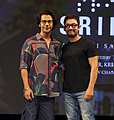 Mumbai: Bollywood actors Rajkummar Rao and Aamir Khan attend the song launch of upcoming biographical film Srikanth, in Mumbai, Monday, April 22, 2024. (PTI Photo) (PTI04_22_2024_000322A)