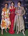 Mumbai: Actors (L-R) Rasika Dugal, Raveena Tandon and Genelia Deshmukh pose for photos at the Elle awards, in Mumbai, Thursday, April 25, 2024. (PTI Photo) (PTI04_26_2024_000194A)