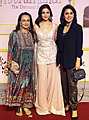 Mumbai: Bollywood actor Alia Bhatt with Soni Razdan and Neetu Kapoor attends the premiere of Netflix series "Heeramandi: The Diamond Bazaar" directed by Sanjay Leela Bhansali, in Mumbai, Wednesday, April 24, 2024. (PTI Photo) (PTI04_25_2024_000066B)