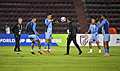 Guwahati: Indias captain Sunil Chhetri and others warm up before a match during the 2026 FIFA World Cup and 2027 AFC Asian Cup preliminary joint qualification round 2 fixture, at the Indira Gandhi Athletic Stadium, in Guwahati, Tuesday, March 26, 2024. (PTI Photo) (PTI03_26_2024_000175B)