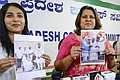 Bengaluru: Congress leader Supriya Shrinate with others shows photos of JD(S) leader Prajwal Revanna during a press conference, in Bengaluru, Wednesday, May 1, 2024. Prajwal is accused in an alleged sex scandal which is being investigated by a Special Investigation Team (SIT) constituted by the Karnataka government. (PTI Photo) (PTI05_01_2024_000106B)