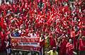 Bengaluru: Members of Various trade unions take part in a rally to mark the International Labour Day in Bengaluru,Wednesday, May 1, 2024.(PTI Photo/Shailendra Bhojak)(PTI05_01_2024_000077B)